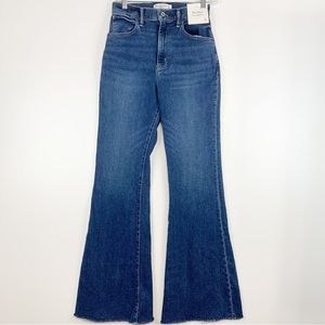 Abercrombie & Fitch Curve Love The Flare Ultra High Rise Jeans 27/4 Short Blue